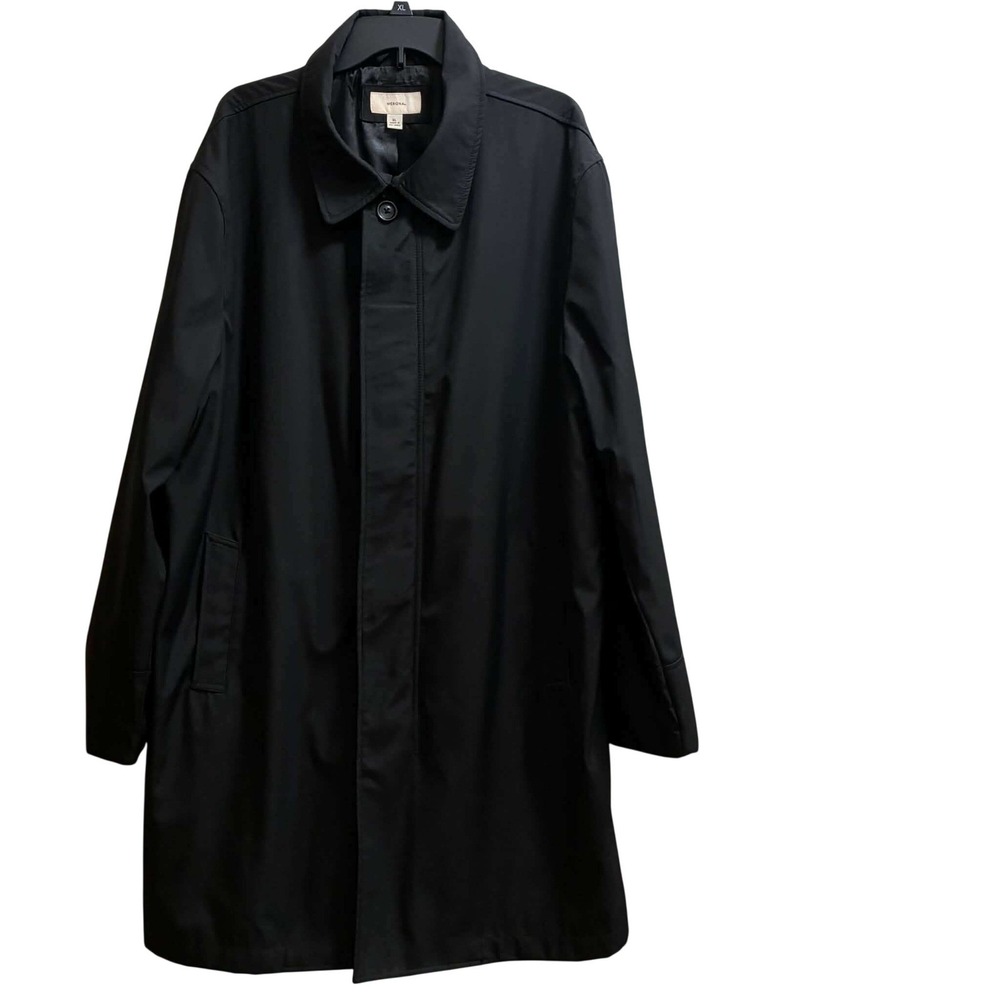 Merona Lined Trench Coat Women's XL Black Hidden Button Car Coat Overcoat